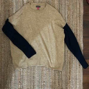 vince camuto sweater navy and tan